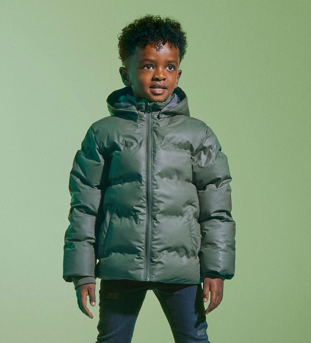 Name It Rain jacket with padding - PU - NknMatt - Beetle