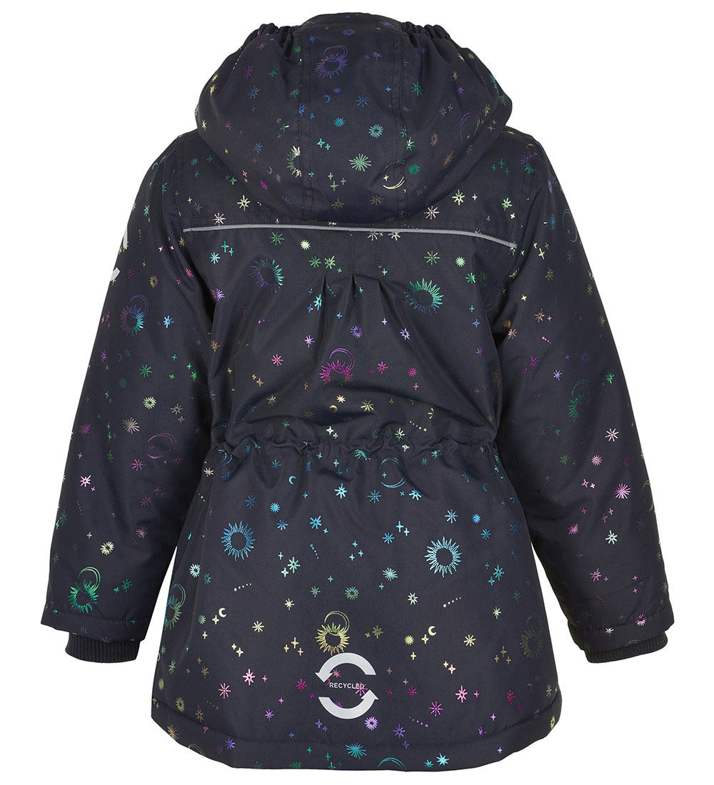 Mikk-Line Winter Coat - Recycled - Dark Navy w. Print