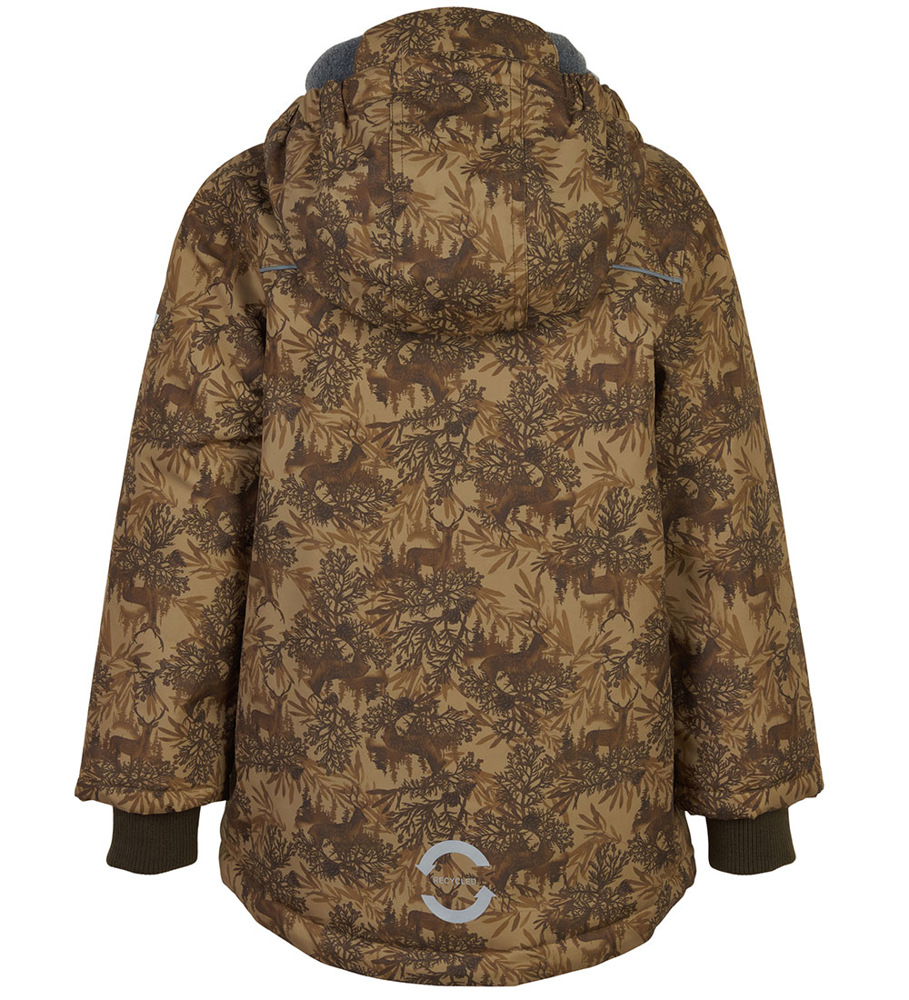 Mikk-Line Winter Coat - Recycled - Kelp w. Print
