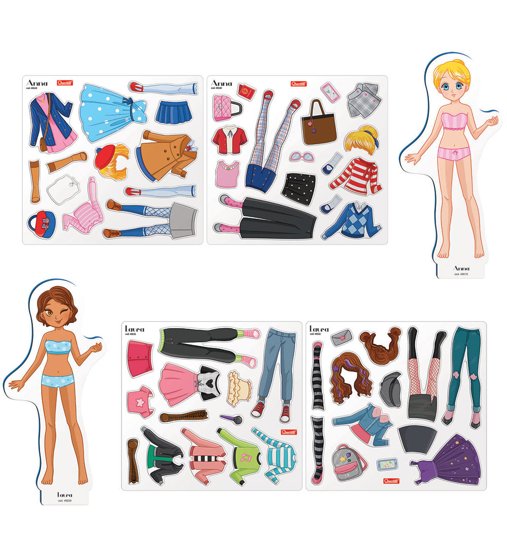 Quercetti Aankleedpoppen - Magnetische mode - Beste Friends -