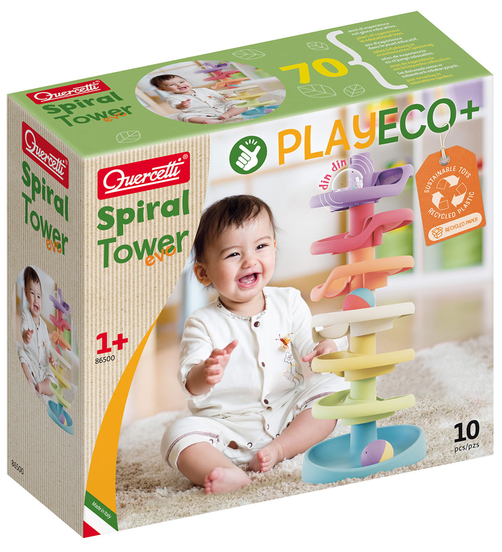 Quercetti Kúlubraut - Spiral Tower Evo - PlayEco+ - 10 Partar -