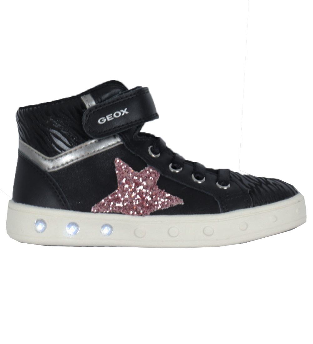 Geox Boots w. Light - Skylin - Black/Pink w. Star