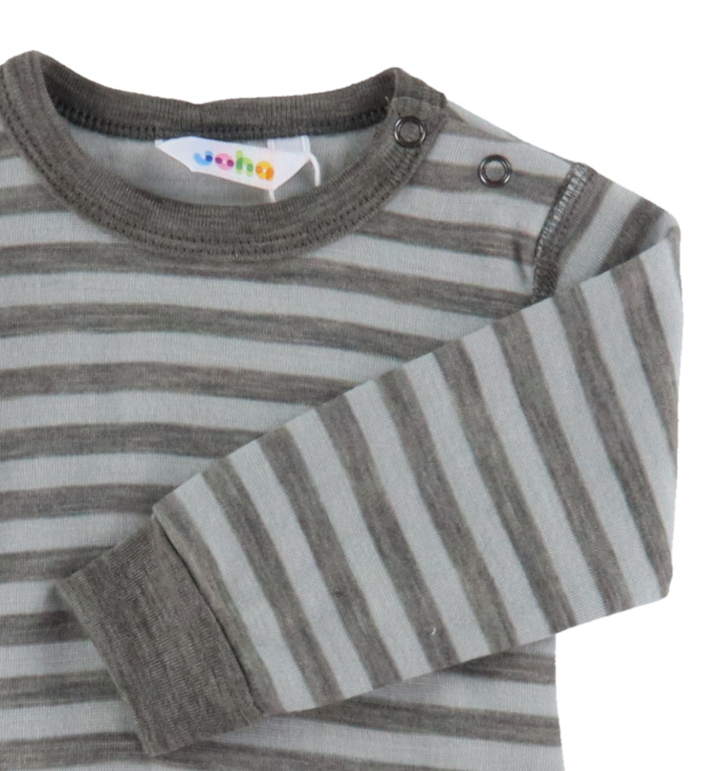 Joha Blouse - Wool - Grey/Mint