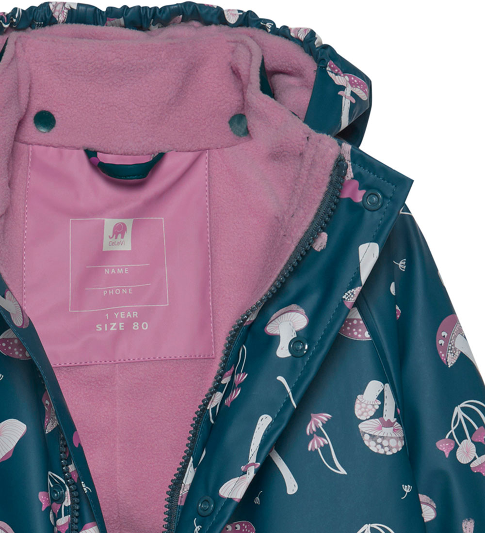 CeLaVi Rainsuit w. Fleece - PU - Reflecting Pond