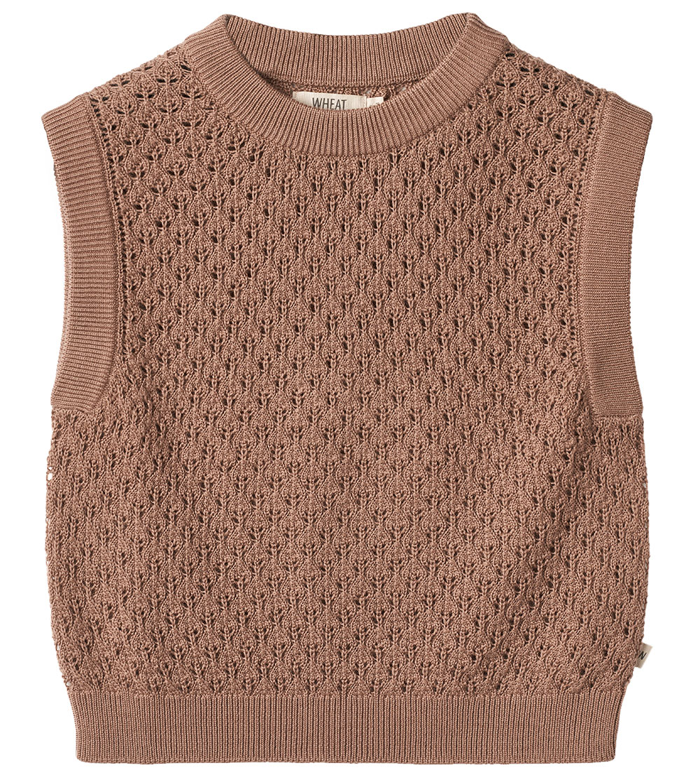 Wheat Waistcoat - Knitted - Saga - Berry Dust