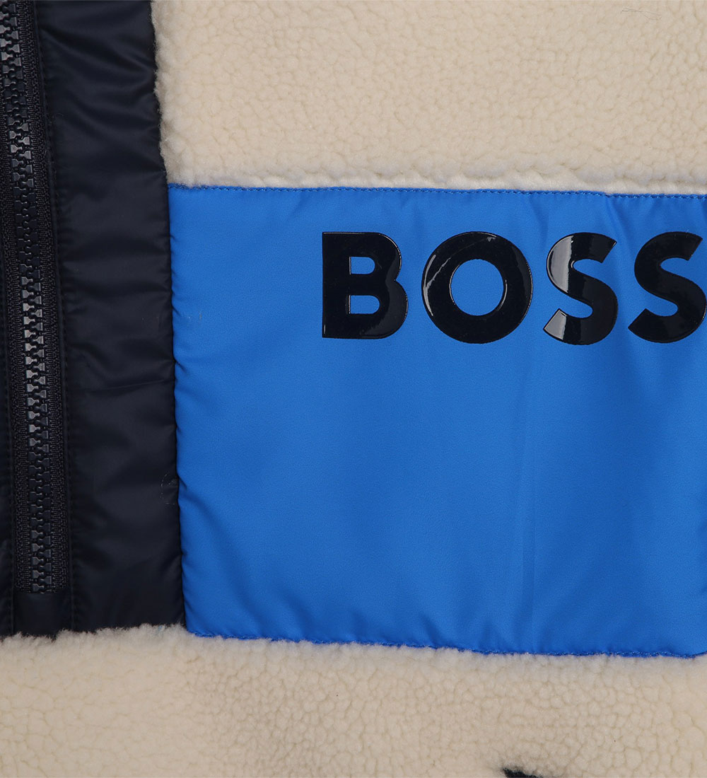 BOSS Fleece Jacket - Sand w. Blue/Navy