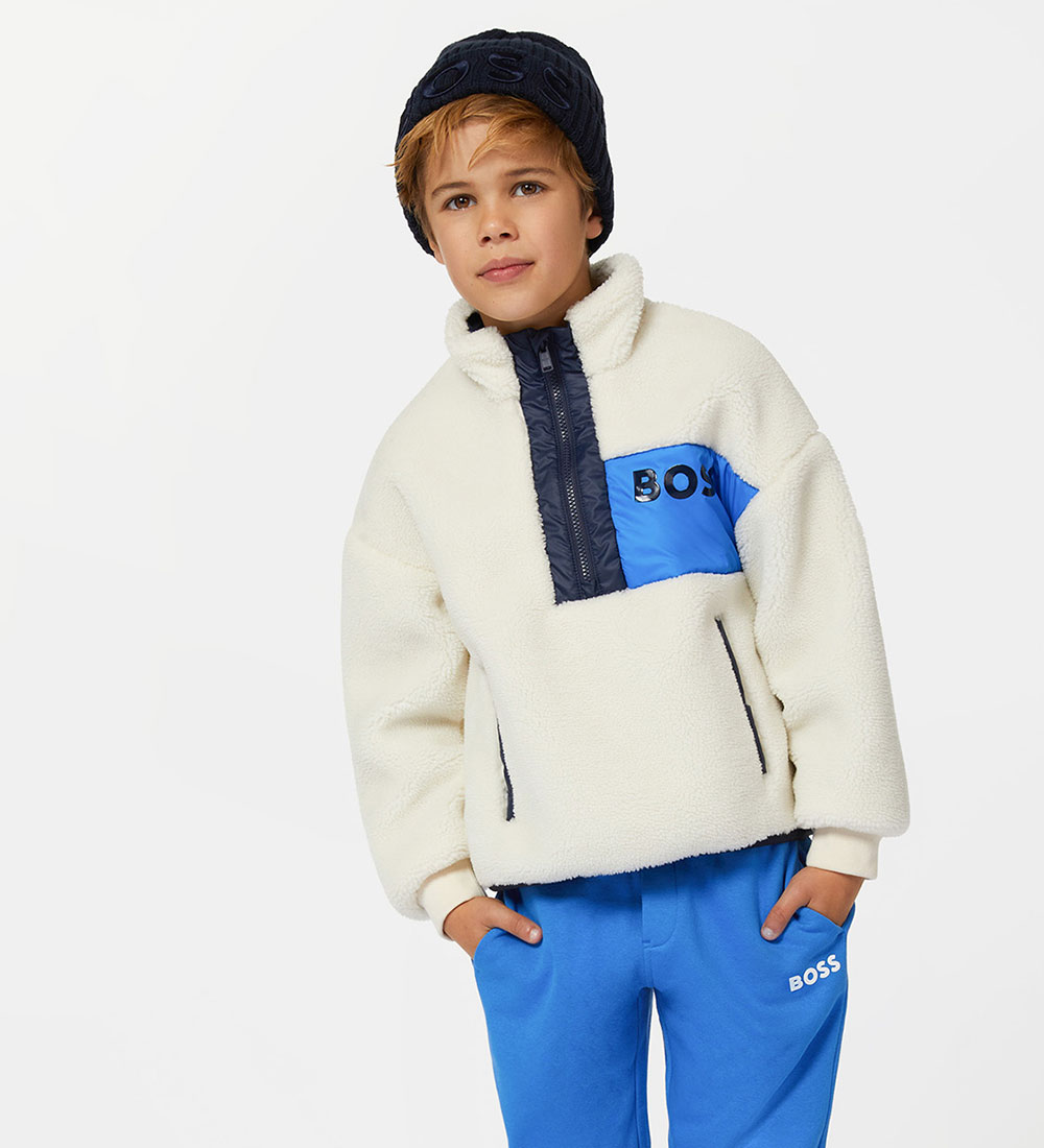 BOSS Fleece Jacket - Sand w. Blue/Navy
