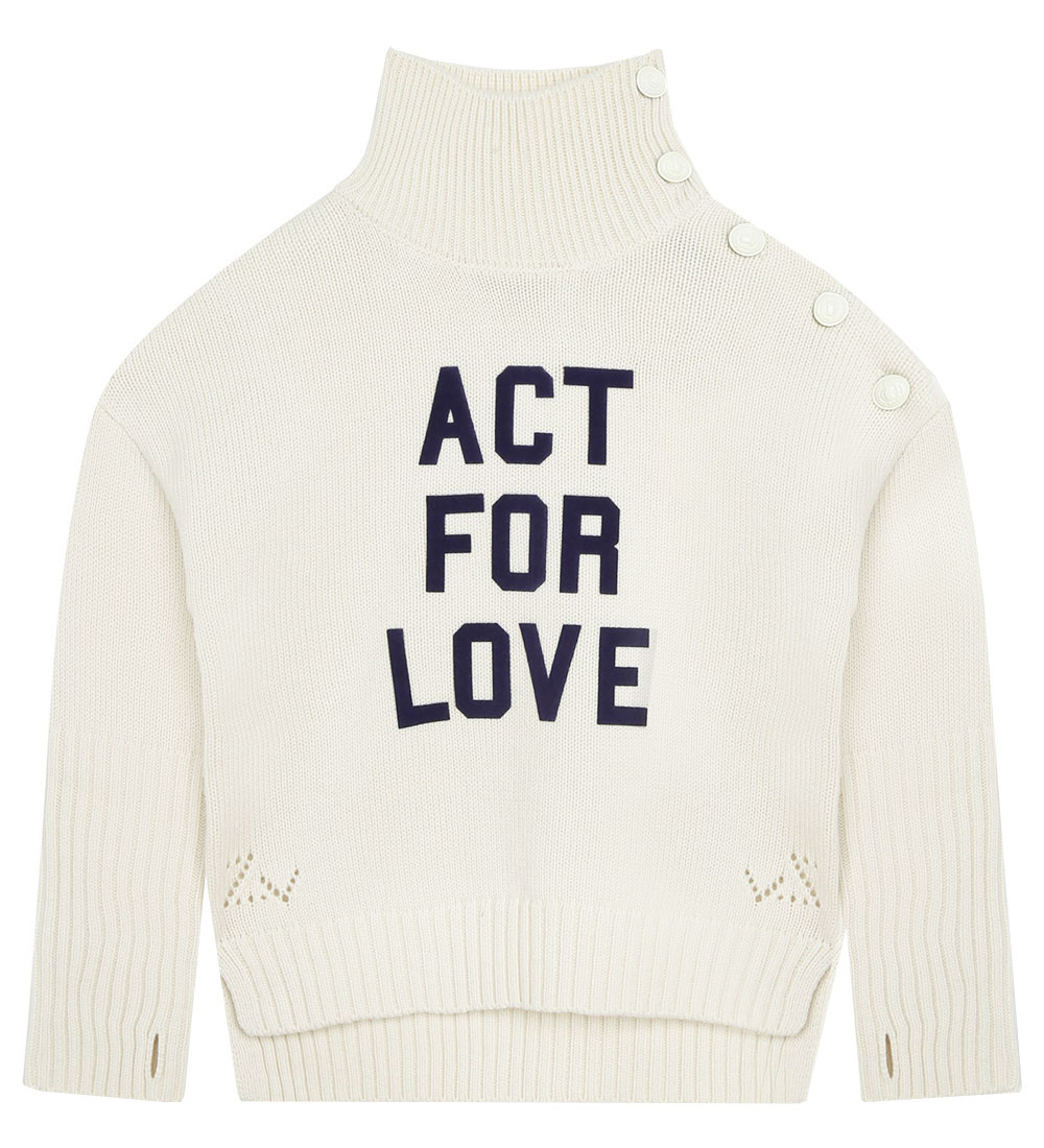 Zadig & Voltaire Blouse - Wool - Ivory w. Text/Buttons