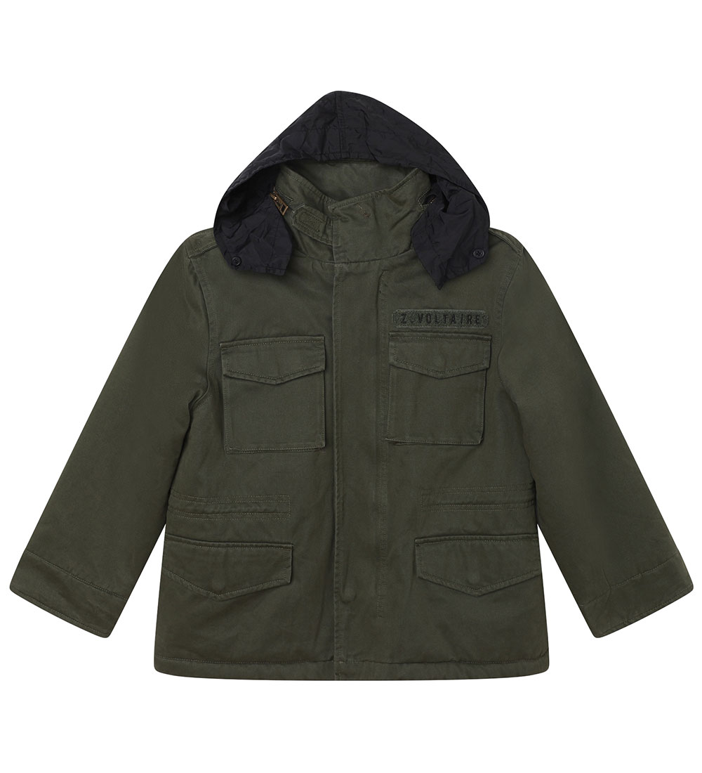 Zadig & Voltaire Jacket - Parka - Khaki/Brown w. Rhinestone