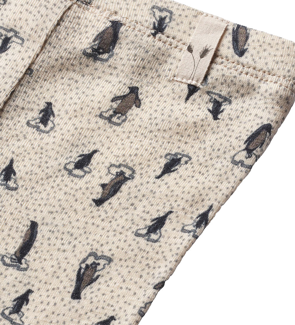 Wheat Leggings - Wool - Penguins on Ice
