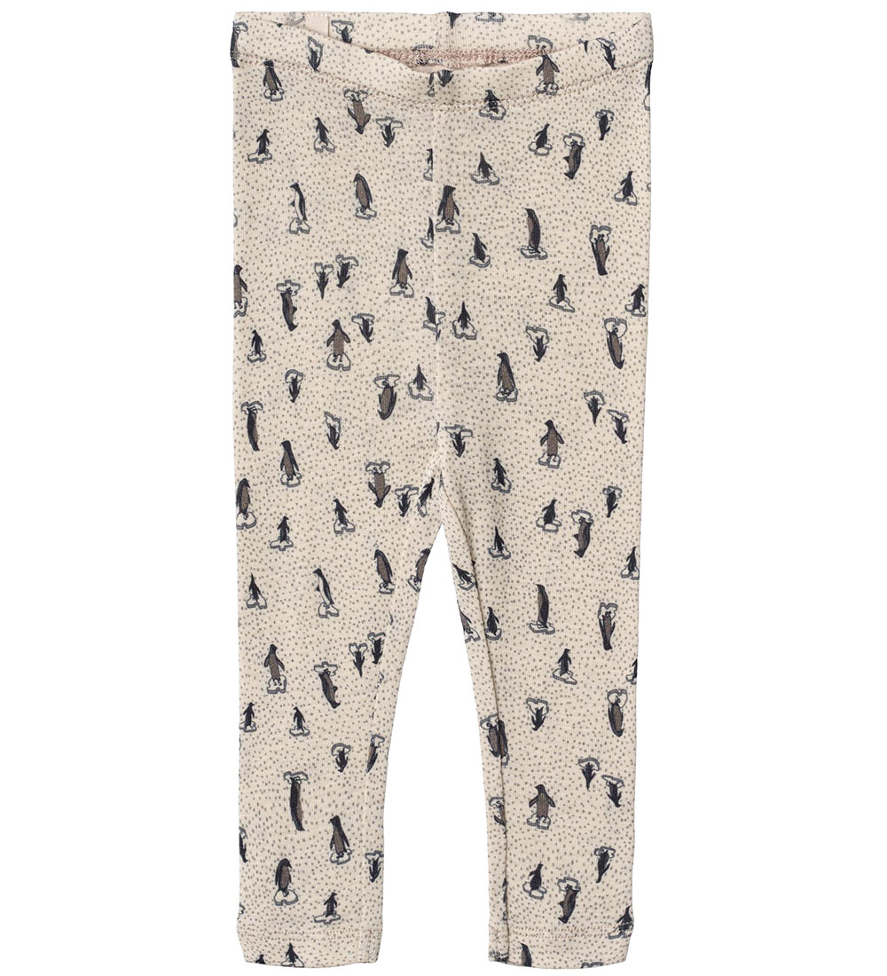 Wheat Leggings - Wool - Penguins on Ice