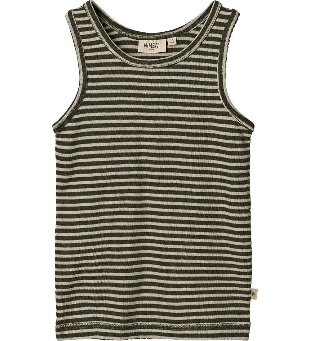 Wheat Undershirt - Wool - Iggy - Green Stripe