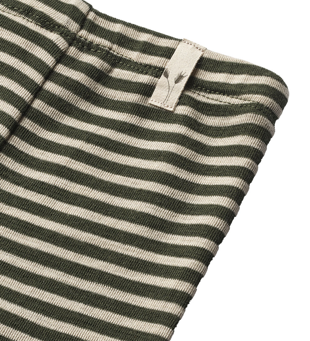 Wheat Leggings - Wool - Green Stripe
