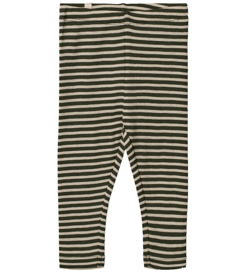 Wheat Leggings - Wool - Green Stripe