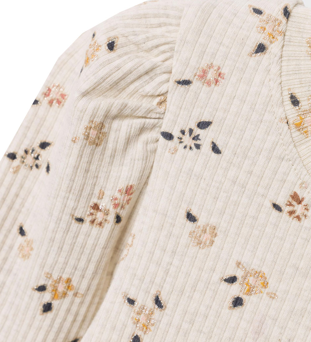 Name It Blouse - Rib - NmfOsha - Peyote Melange w. Flowers