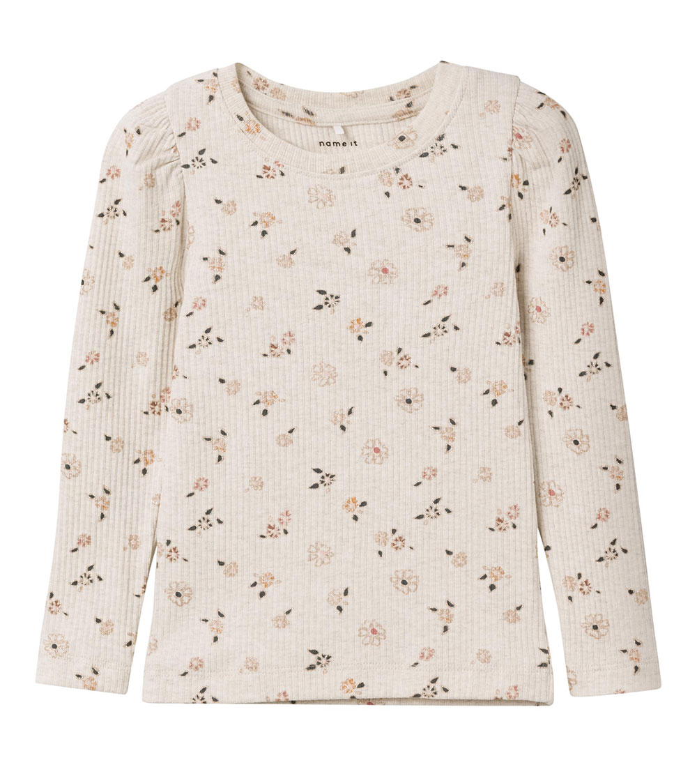 Name It Blouse - Rib - NmfOsha - Peyote Melange w. Flowers
