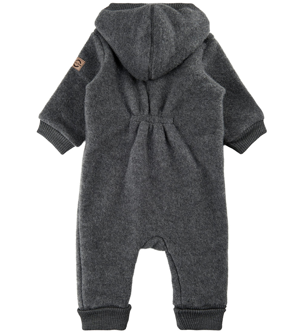 Mikk-Line Pramsuit w. Hood - Wool - Anthracite Melange