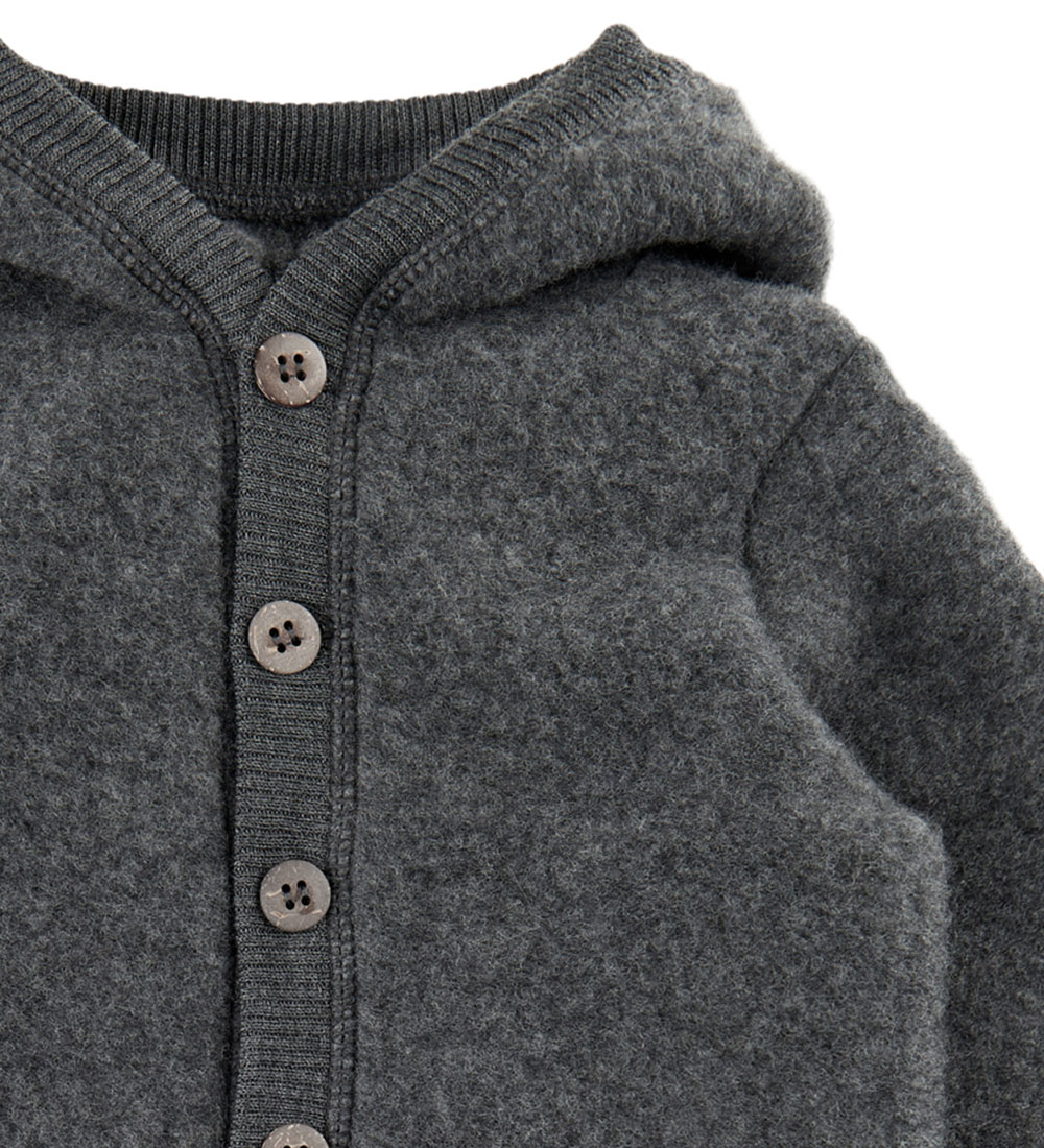 Mikk-Line Pramsuit w. Hood - Wool - Anthracite Melange