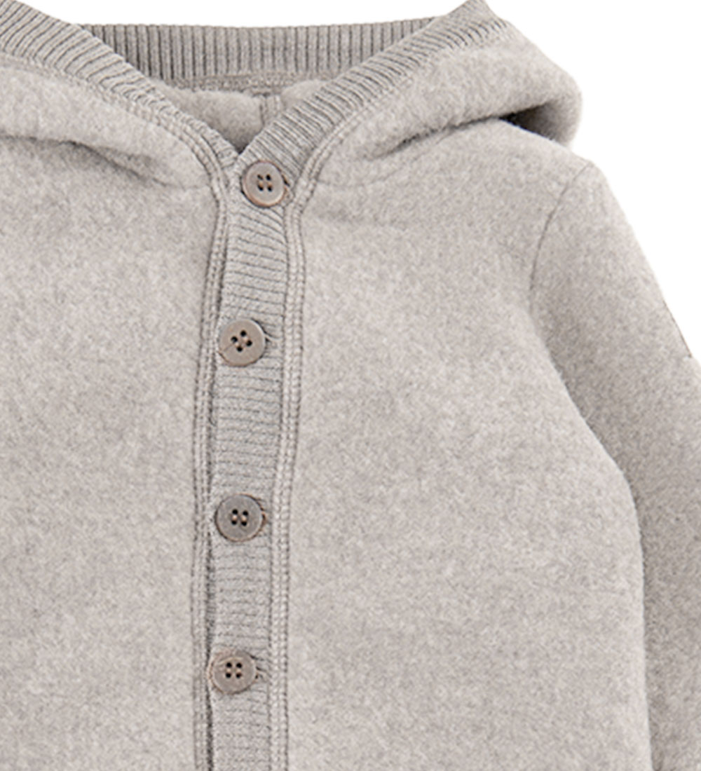 Mikk-Line Pramsuit w. Hood - Wool - Melange Offwhite