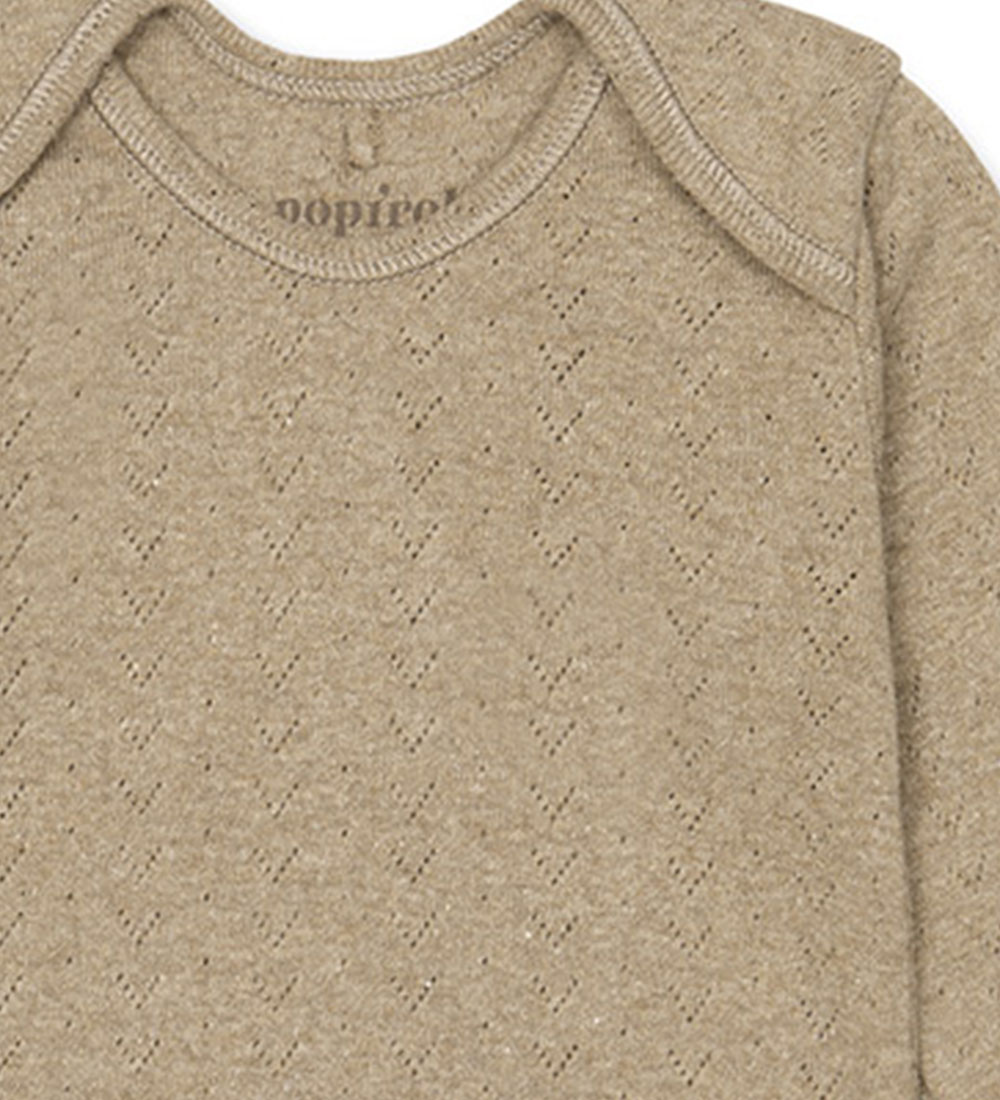 Popirol Bodysuit l/s - Poella - Dark Brown Melange