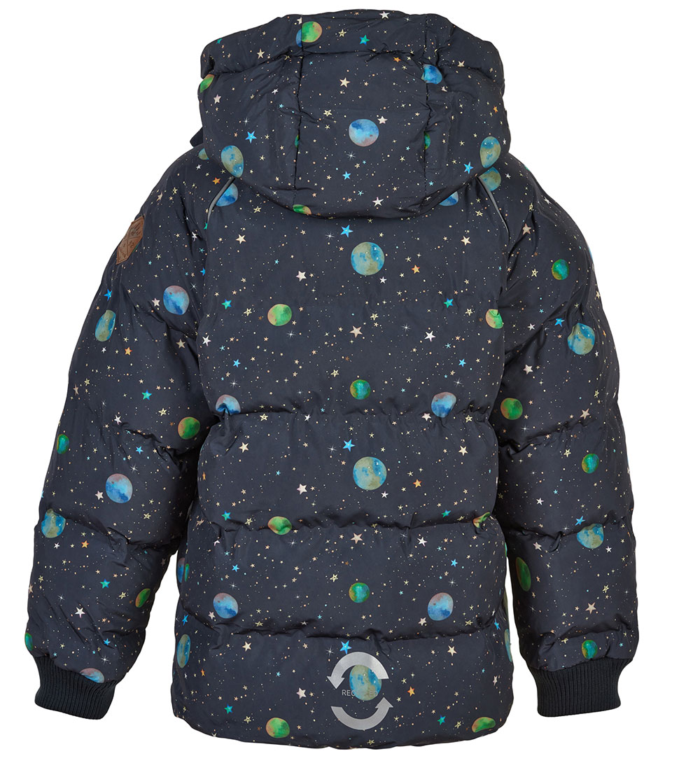 Mikk-Line Padded Jacket - Recycled - Dark Navy w. Print