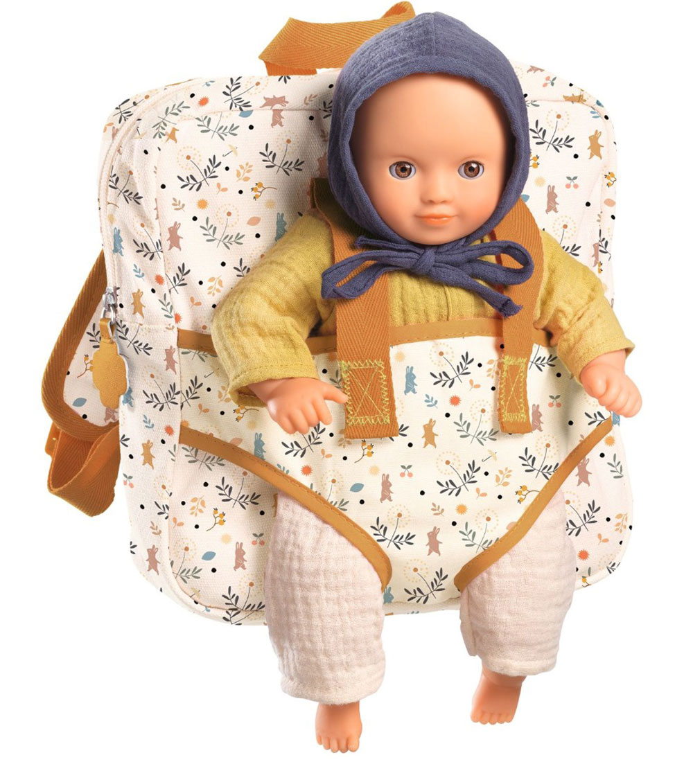 Djeco Backpack w. Baby Carrier - Ocher