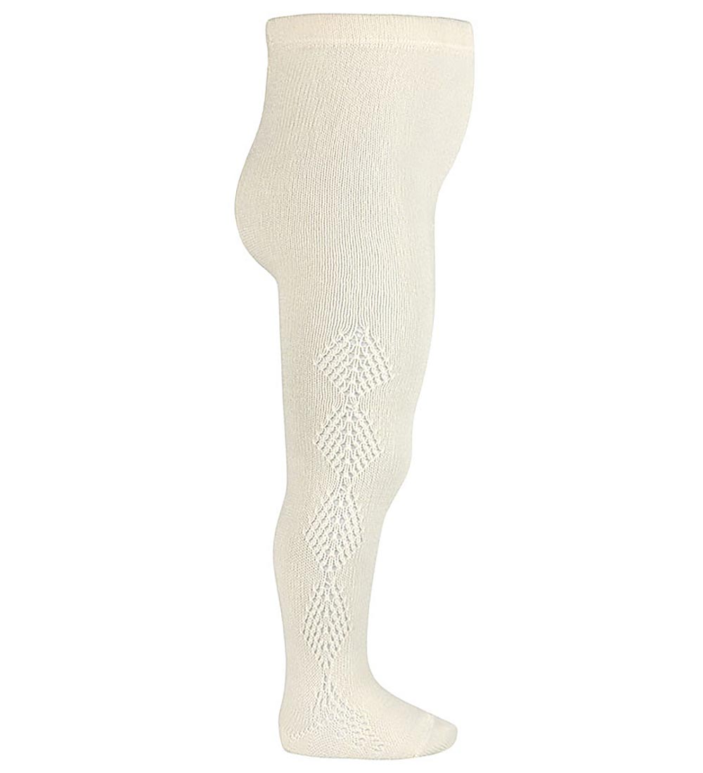 Condor Tights w. Pointelle - Wool/Acrylic - White