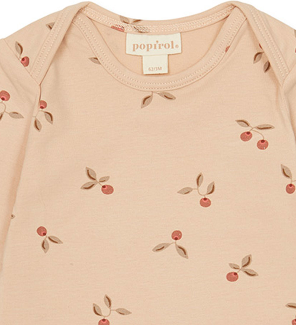 Popirol Bodysuit l/s - Poruby - Print Cranberry