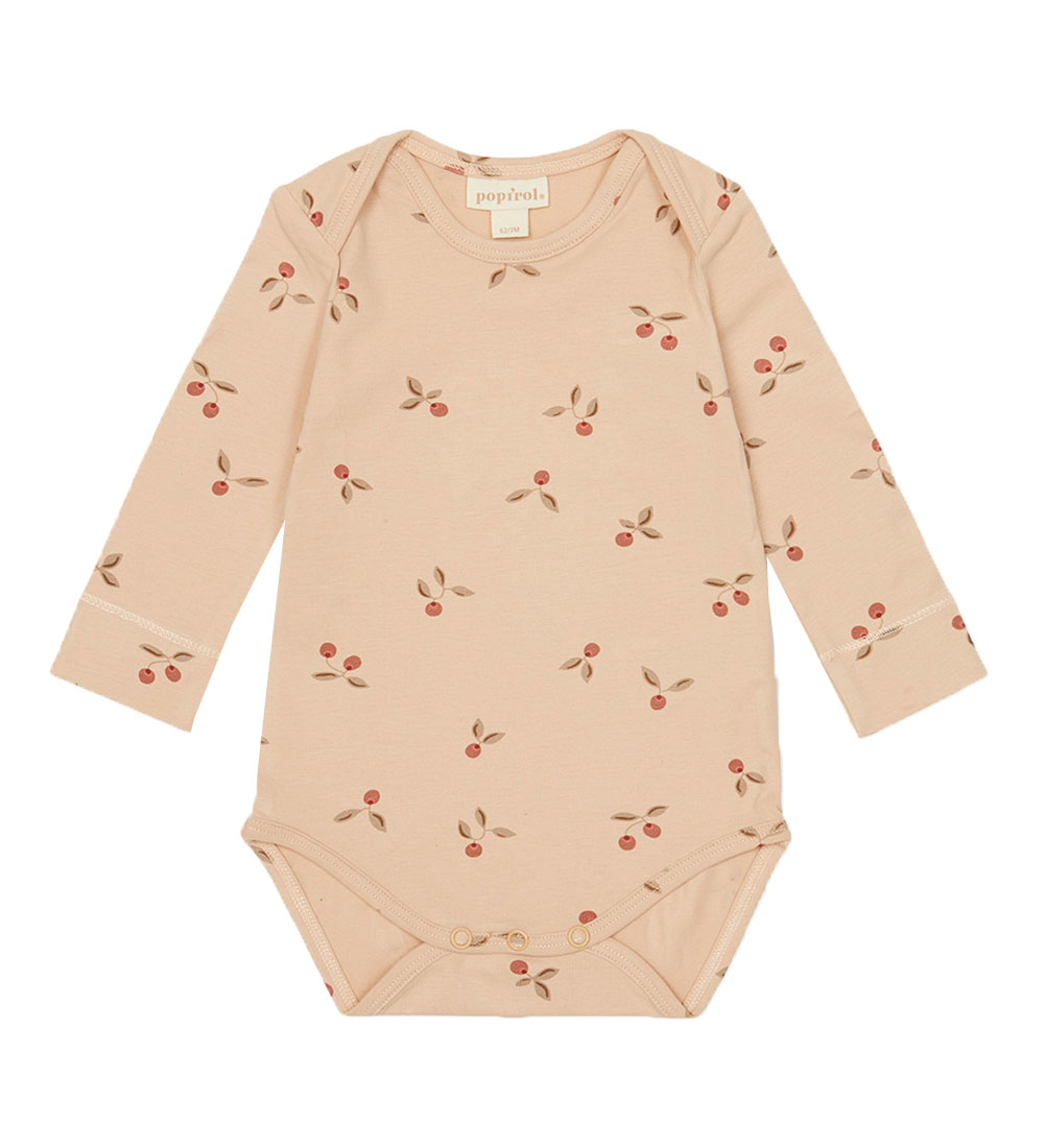 Popirol Bodysuit l/s - Poruby - Print Cranberry