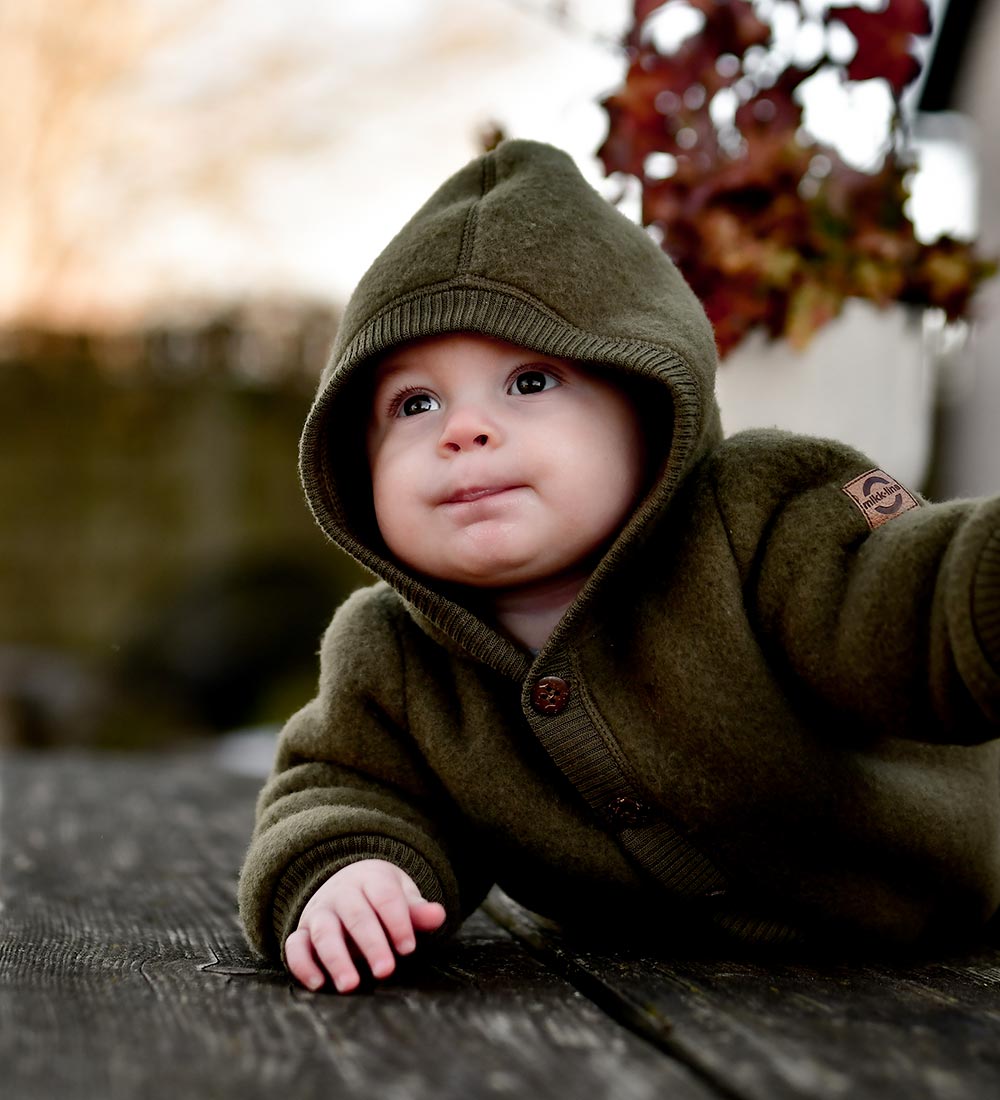 Mikk-Line Pramsuit w. Hood - Wool - Beech
