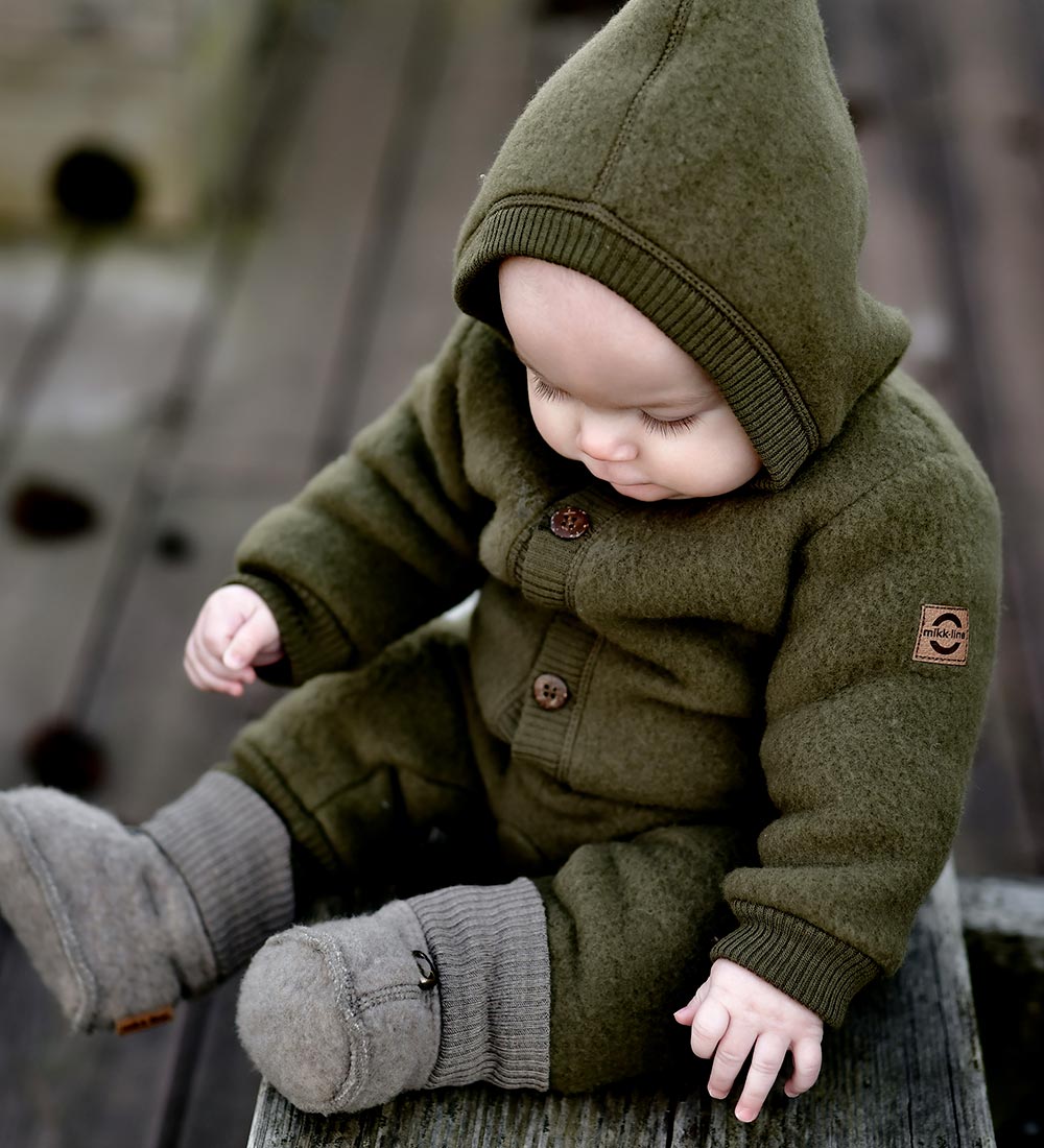 Mikk-Line Pramsuit w. Hood - Wool - Beech