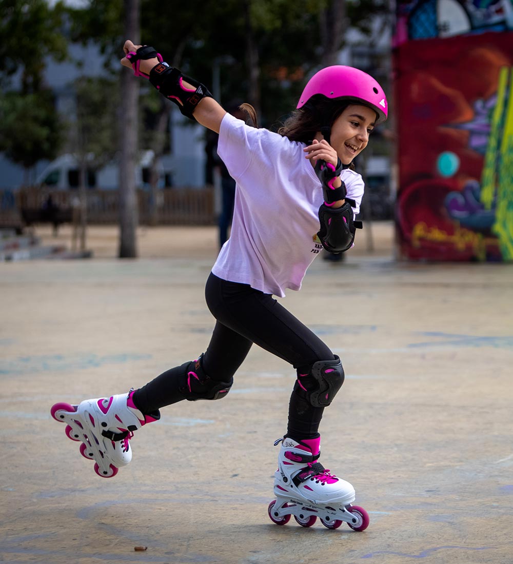 Rollerblade Roller Skate Set - Fury Combo - White/Pink - Inline