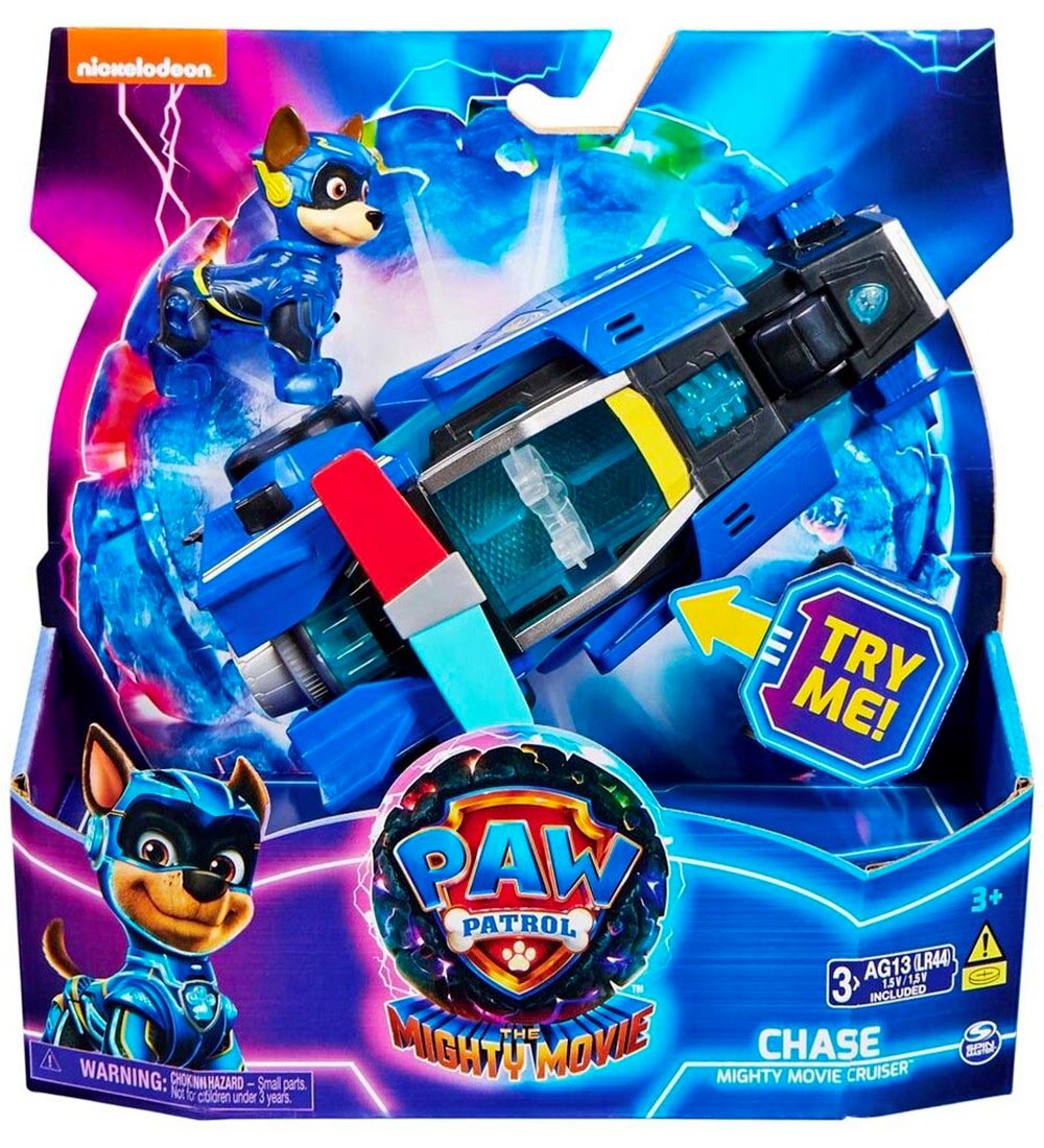 Paw Patrol Toy Car w. Sound/Light - 18 cm - Movie 2 - Chase Migh