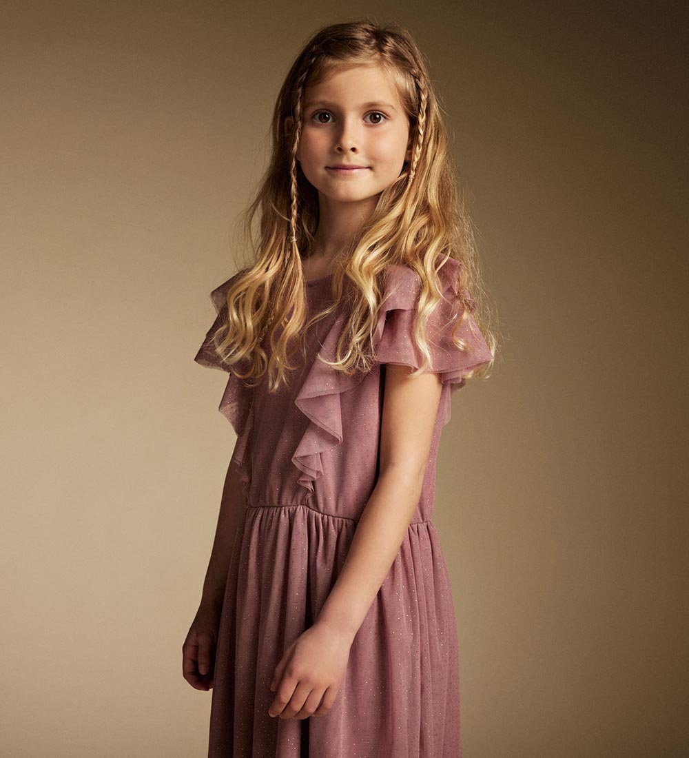 Creamie Tulle Dress - Nostalgia Rose w. Glitter