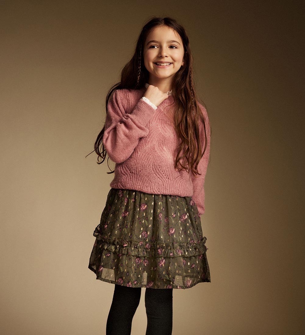 Creamie Blouse - Knitted - Nostalgia Rose w. Pointelle