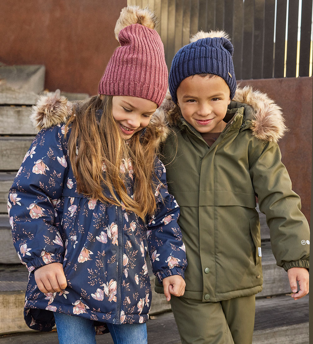 Minymo Beanie - Cotton/Wool - Roan Rouge w. Pom-Pom
