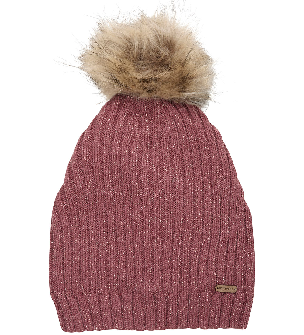 Minymo Beanie - Cotton/Wool - Roan Rouge w. Pom-Pom