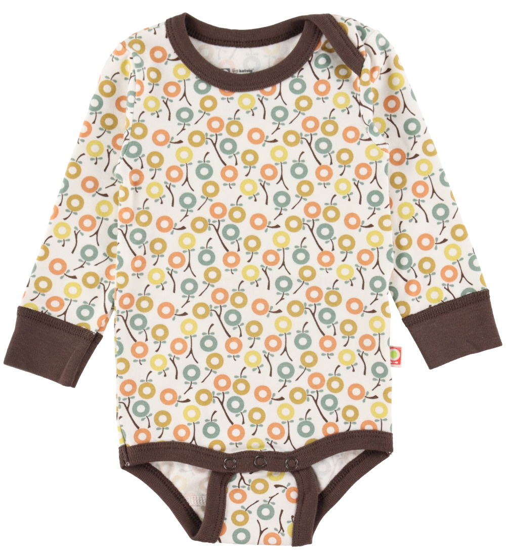 Katvig Bodysuit l/s - White w. Apples