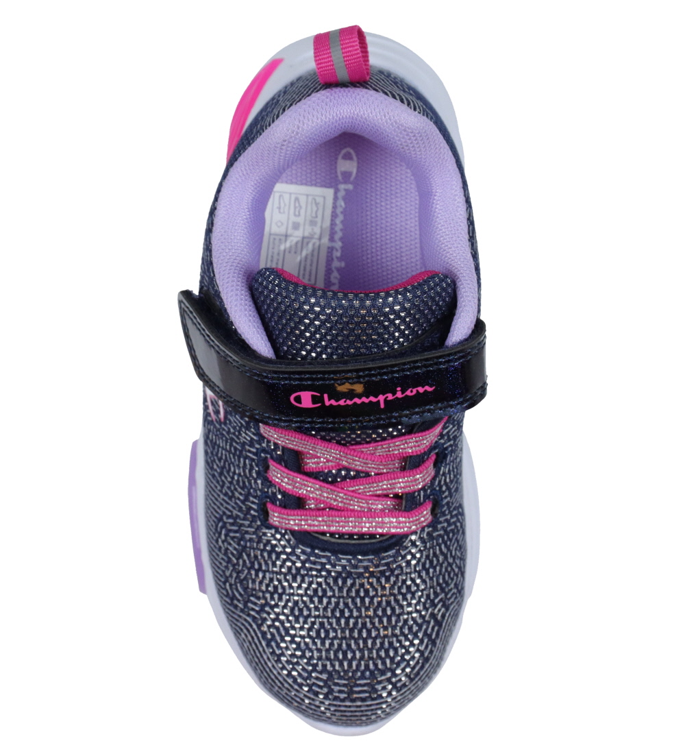 Champion Shoe w. Light - Wave Sparkle G PS - Navy/Silver w. Pink