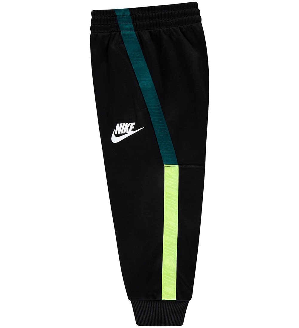 Nike Tracksuit - Black w. Dark Green/Neon Yellow