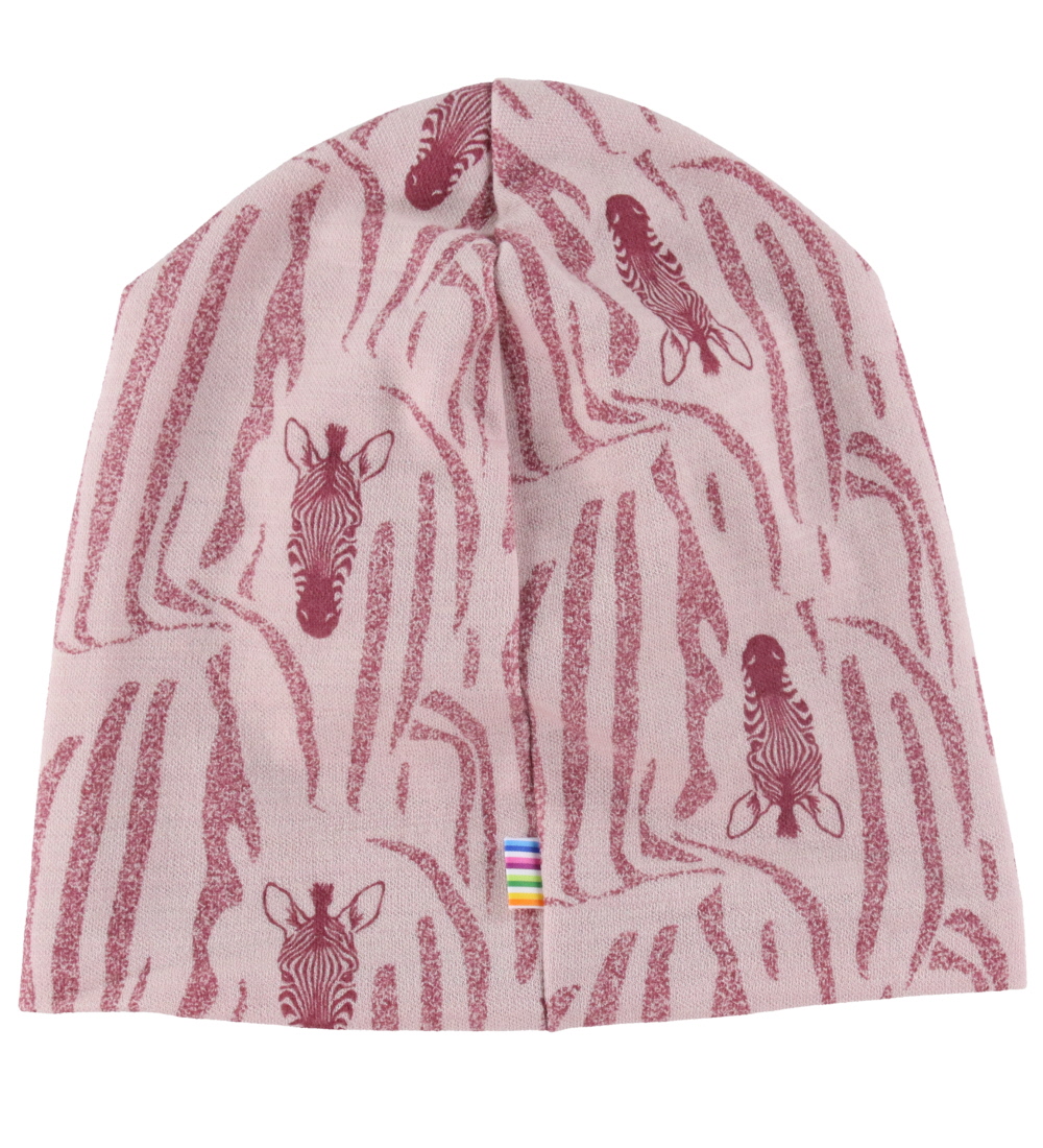 Joha Mütze - Wolle/Baumwolle - Rosa/Zebra
