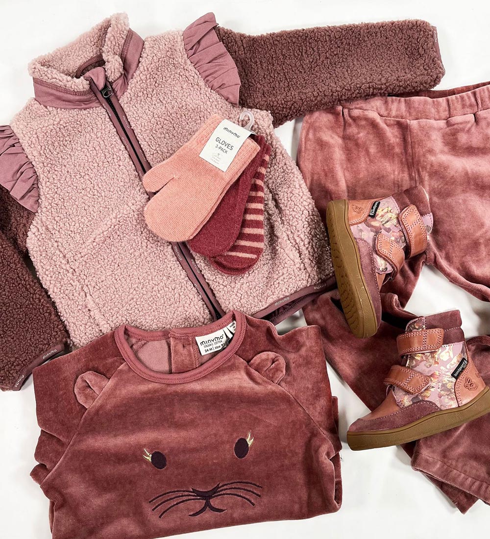 Minymo Velvet Trousers - Rose Taupe w. Squirrel