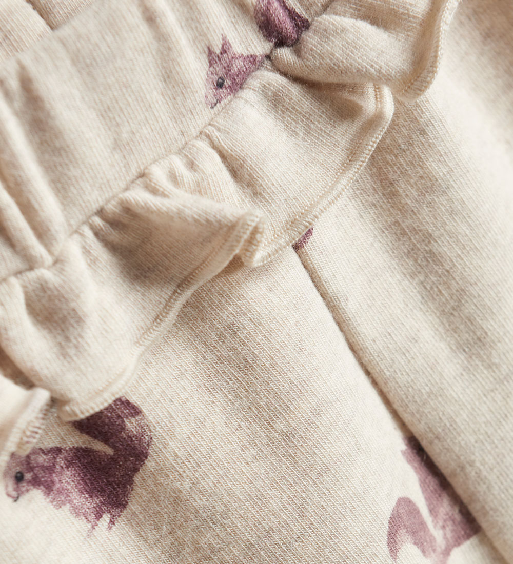 Minymo Sweatpants - Beige Melange w. Squirrel
