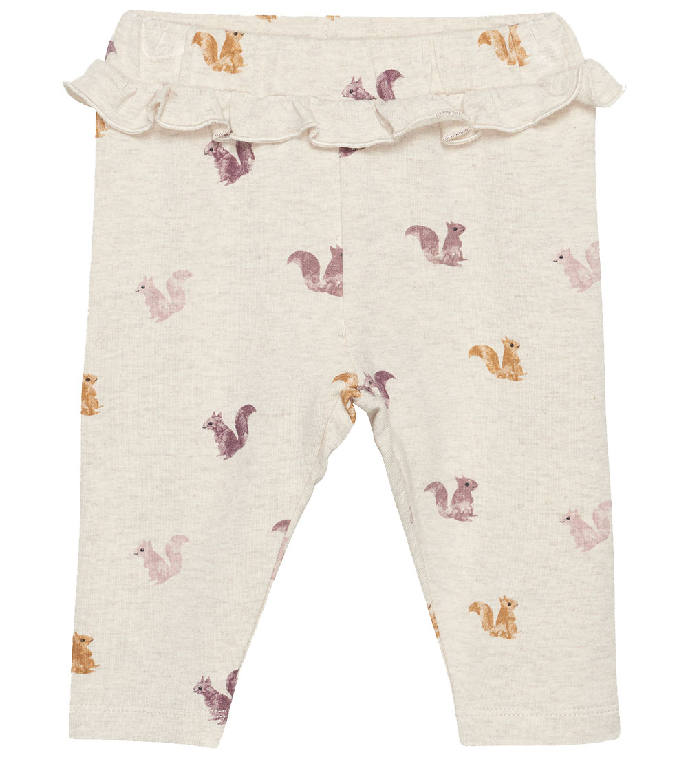 Minymo Sweatpants - Beige Melange w. Squirrel