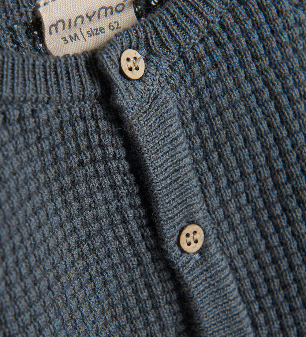 Minymo Cardigan - Knitted - Wool/Cotton - Stormy Weather