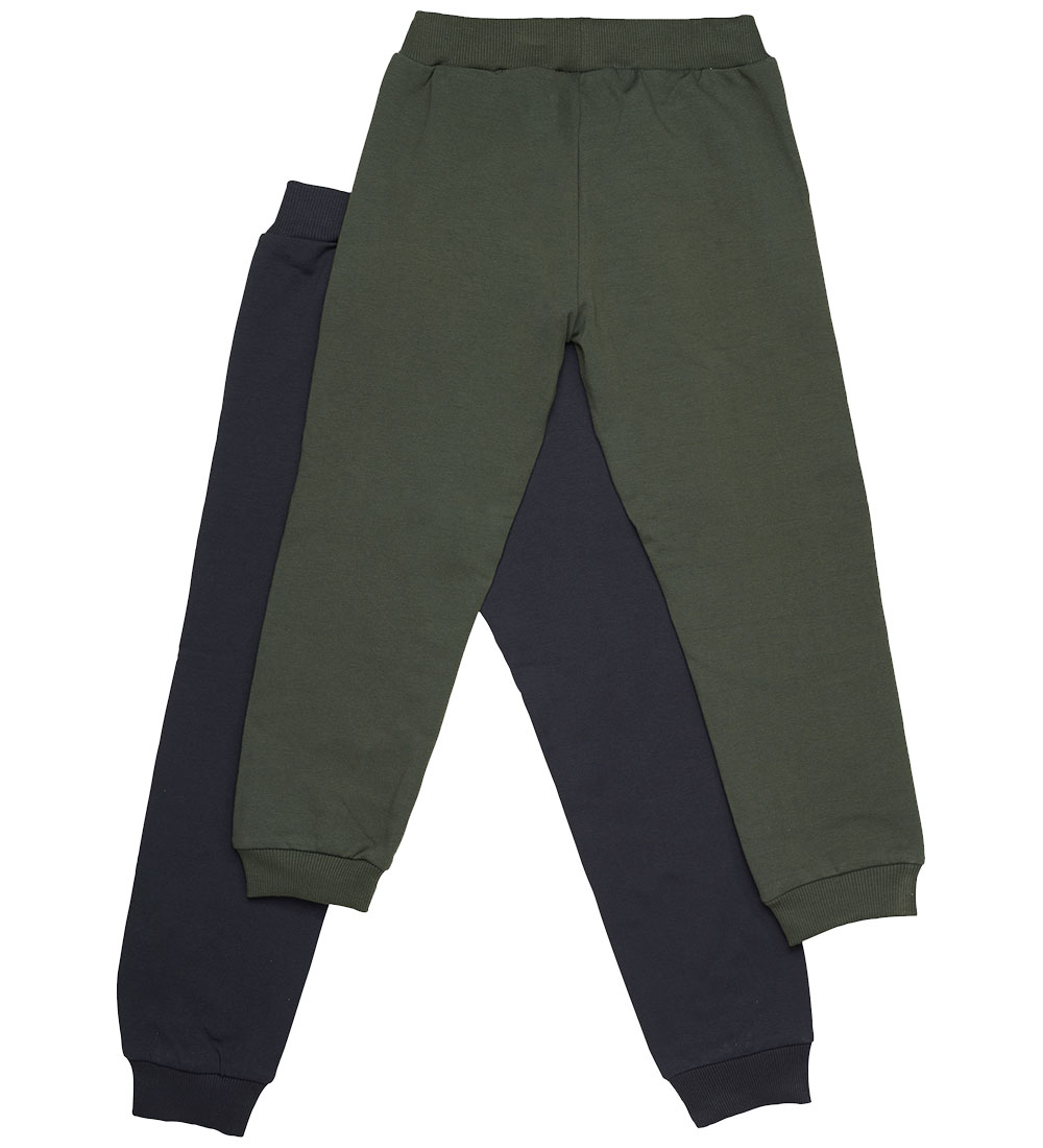 Minymo Jogginghosen - 2er-Pack - Dark Navy/Green