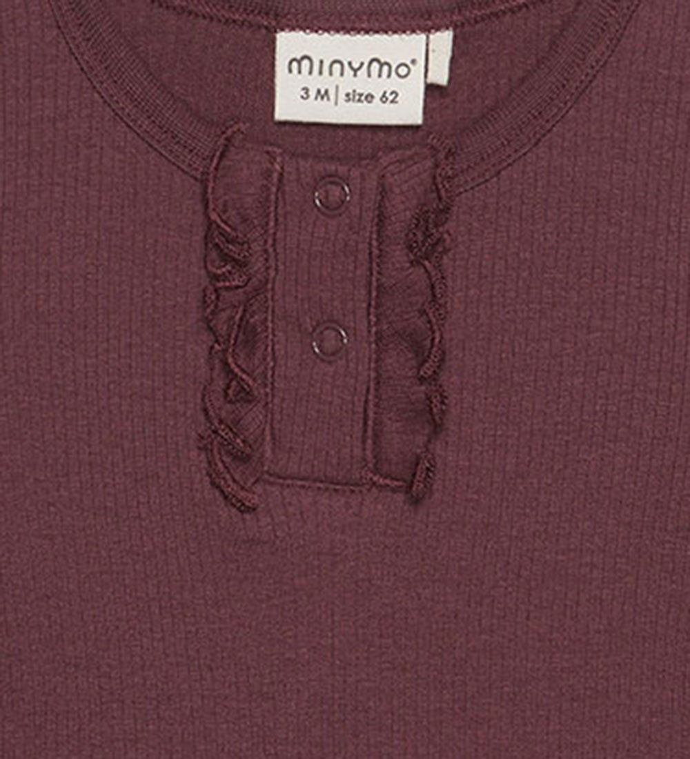 Minymo Bodysuit l/s - Modal - Rib - Catawba Grape