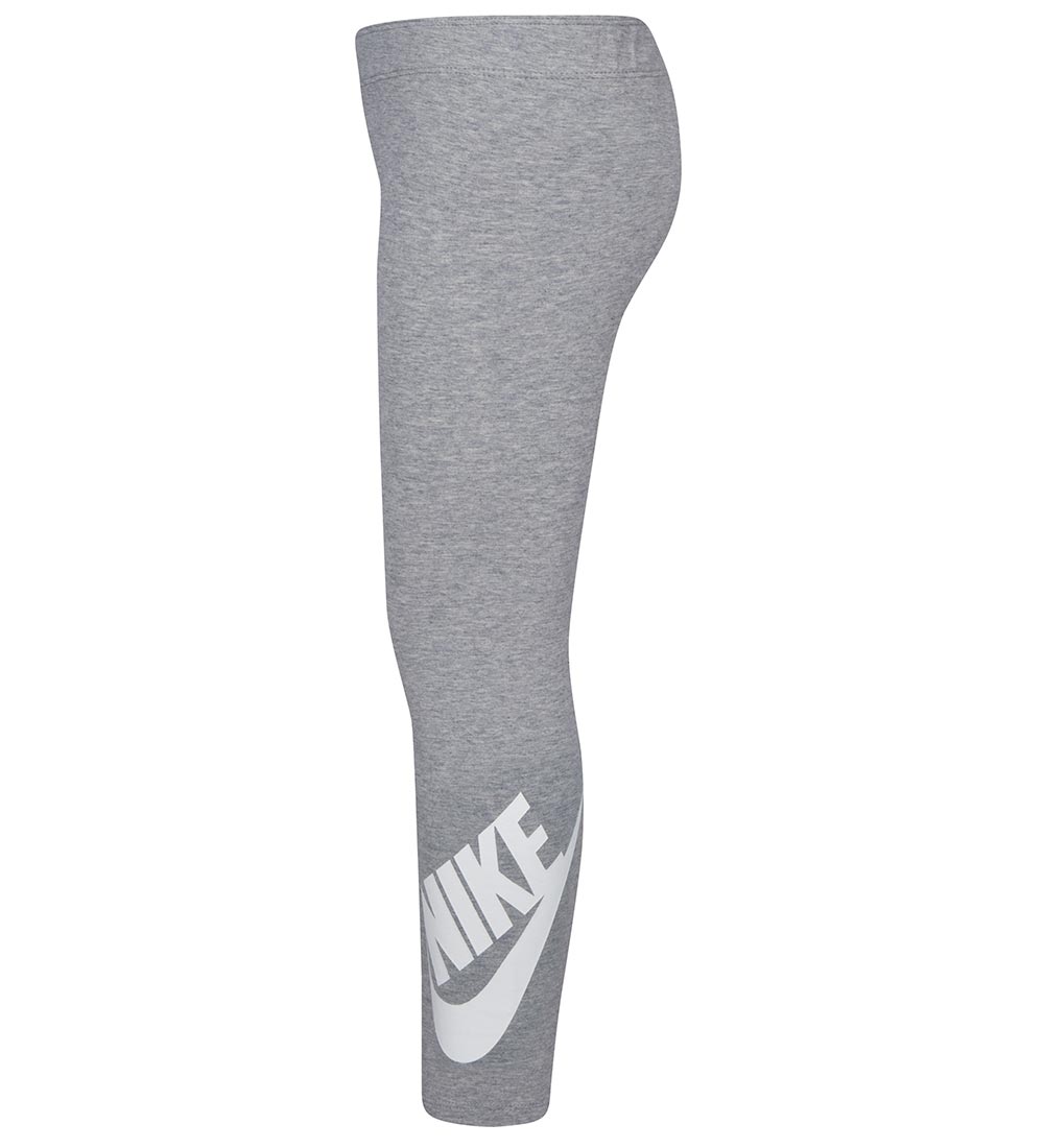 Nike Leggings - Grau Meliert m. Weiß