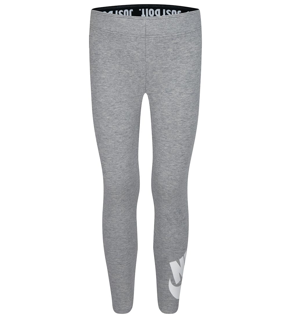 Nike Leggings - Grau Meliert m. Weiß