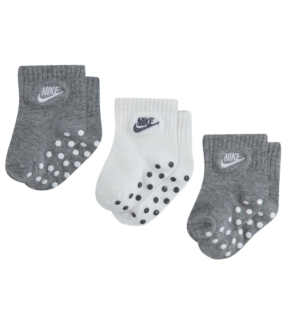 Nike Socken - 3er-Pack - Weiß/Grau Meliert